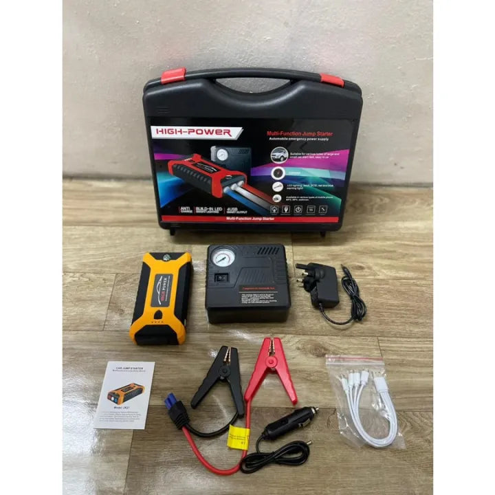 Kit Auto Tout-en-Un 99800 mAh : Démarreur 12V + Power Bank + Compresseur à Air Intégré